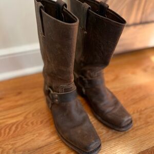 Frye Leather Harness Biker Boots - Women’s Size 9